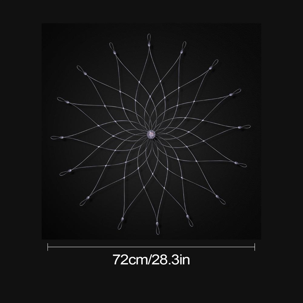 1pc Fishing Net Automatic Open Closing Wire Fish Crab Trap Net Steel Wire for Saltwater Seawater Outdoor Fishing Accessories