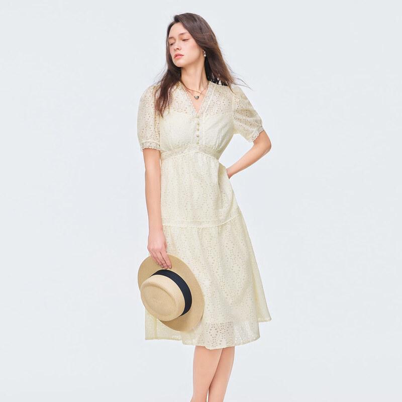 Romantic V-Neck Short Sleeve Midi Dress