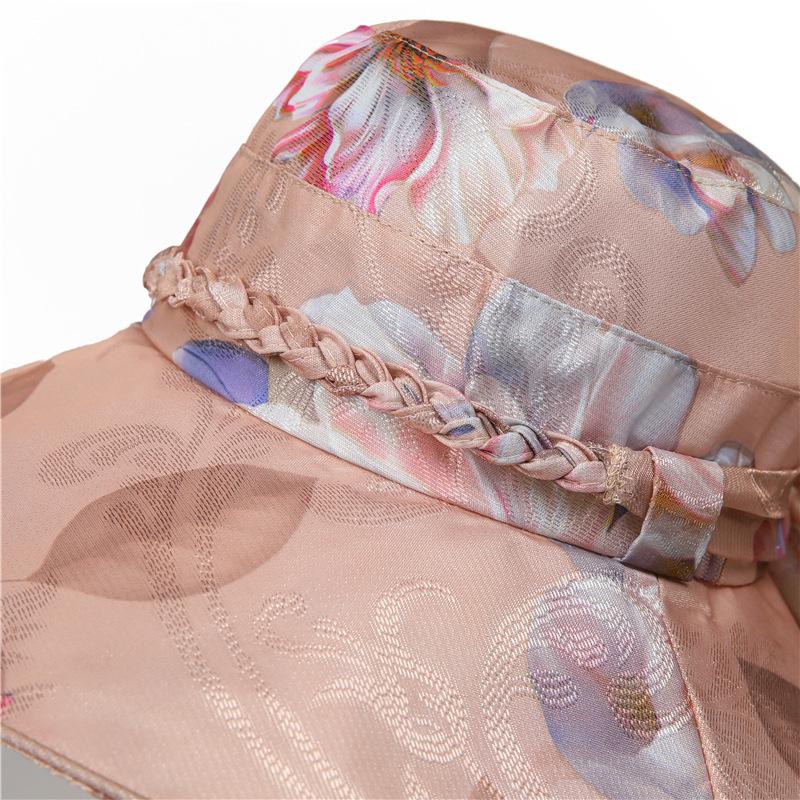 Spring/Summer Tie-dye Flower Pattern Fisherman Hat, Lightweight Breathable Basin Hat, Elegant Bow Sun Protection Bucket Hat for Women