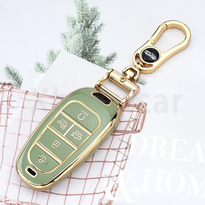 5 Buttons Shell for Hyundai Santa Fe Tucson 2022 NEXO NX4 Atos Prime Solaris 2021 TPU Car Key Case Cover Auto Accessories