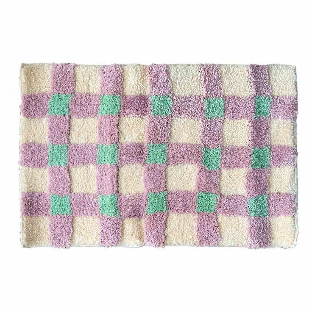 

Absorbent Floor Carpet Super Soft Floor Rugs Entrance Carpet Chessboard Floor Mat Bedroom Style B