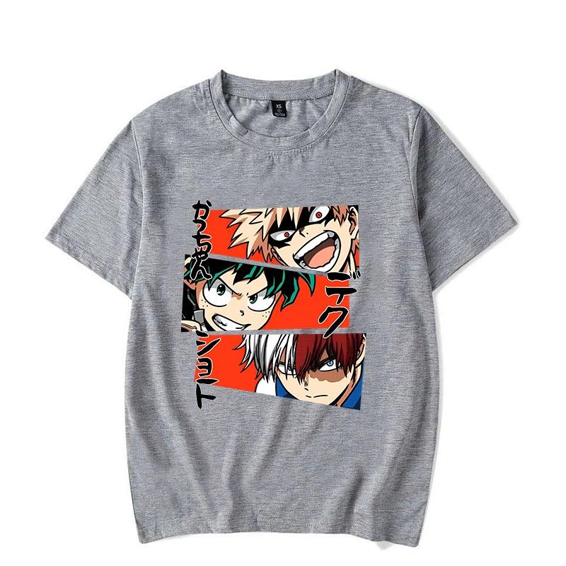 New Funny Deku Bakugou Katsuki Todoroki Shoto Print T-Shirt Womans Men Casual Tops Summer Cool T Shirt Plus Size Tops Tees