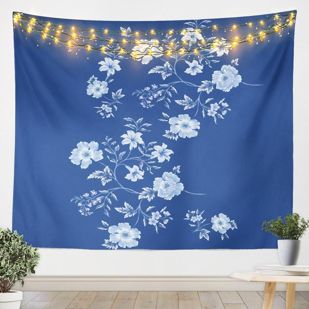 Purple Rose Butterfly Lights Wall Tapestry 2D Flat Print Boho Decor Romantic Art Nature Symbol Home Interior Hanging