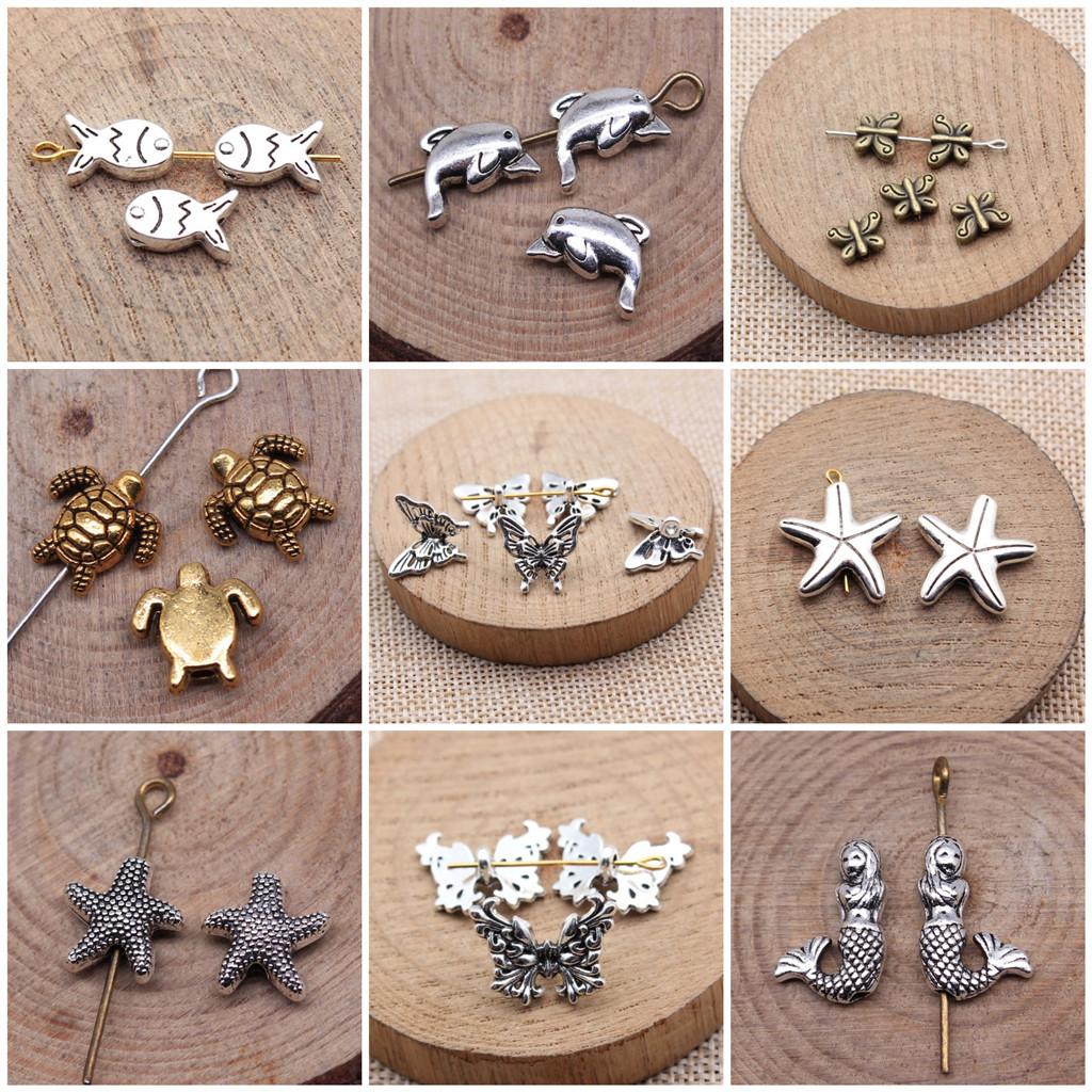 Ocean Animal Tiny Hole Beads For Bracelet Necklace Jewelry Making Craft Findings