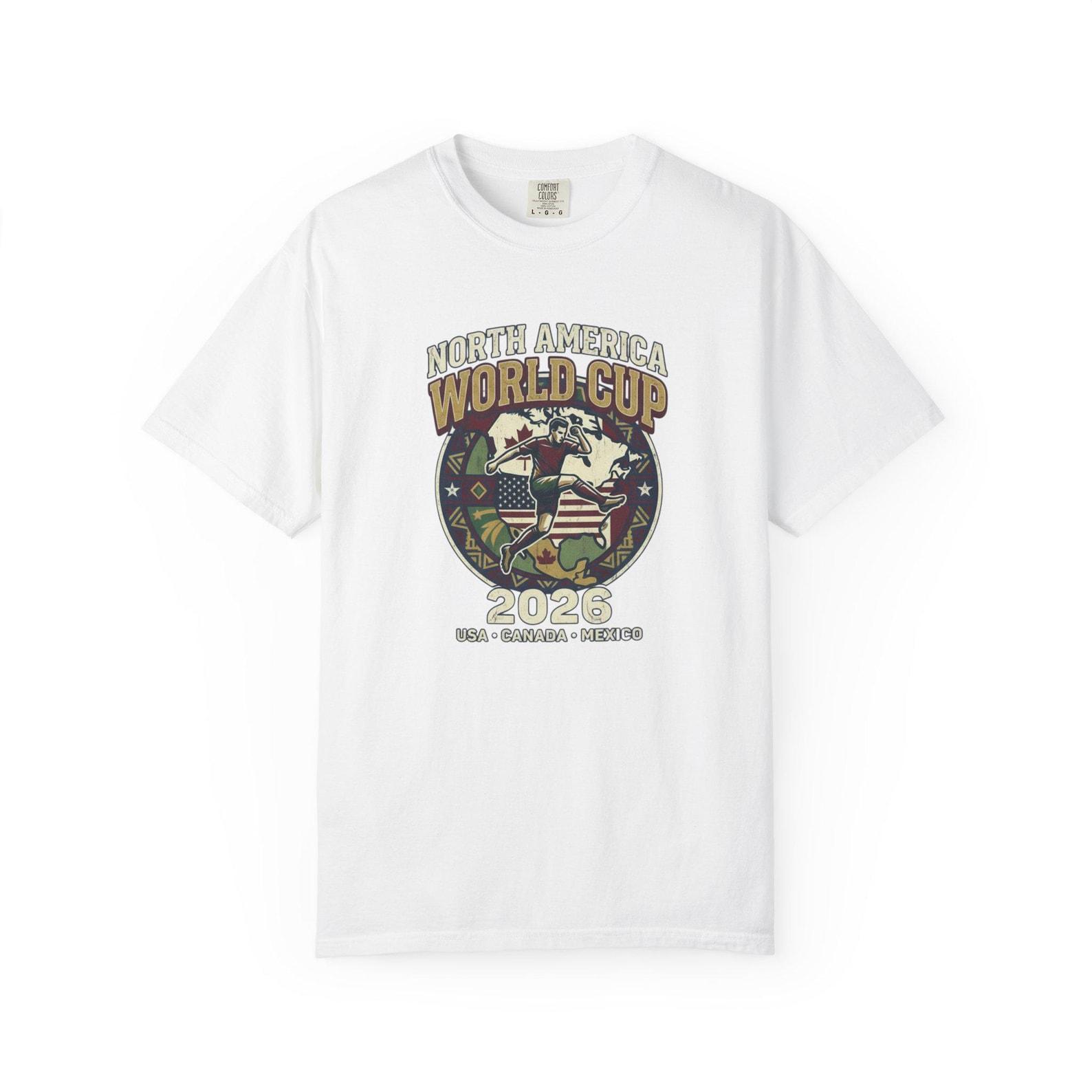 North America World Cup 2026 Soccer T-Shirt | Map Flag Emblem 2XL