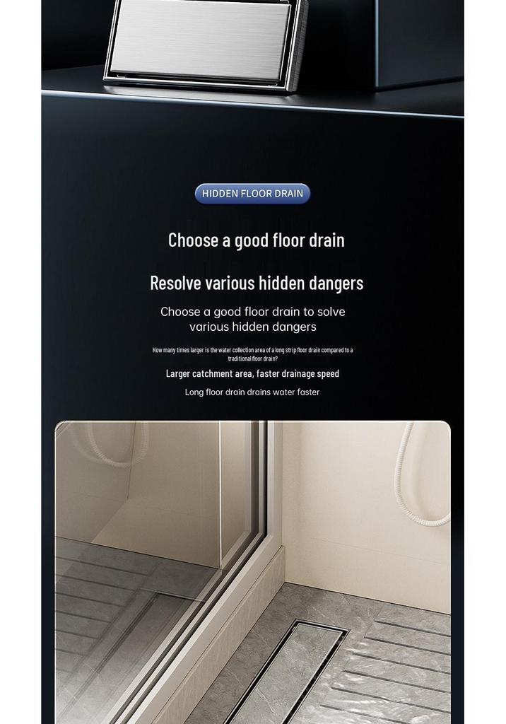 Bright Light 304 Stainless Steel Invisible Floor Drain - Odor-Resistant for Hotel Showers