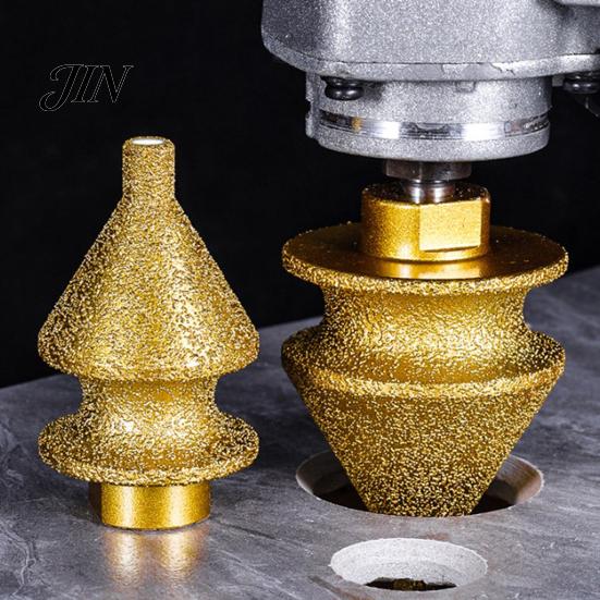 Quartz Drill Bit Diamond Chamfering for Grinder, 4-in-1 Hole Saw, Beveling Grinding Head Arc Trimming Chamfering/Hole Enlarging/Polishing/Arc