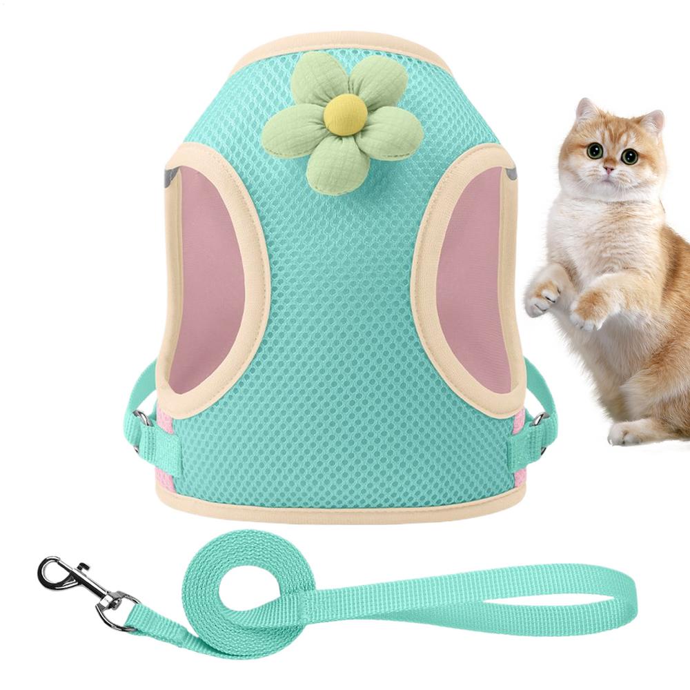Harness For Puppy Reflective Cat Harness Breathable Pet Supplies Cartoon Puppy Straps For Travel Training Daily Use Beach