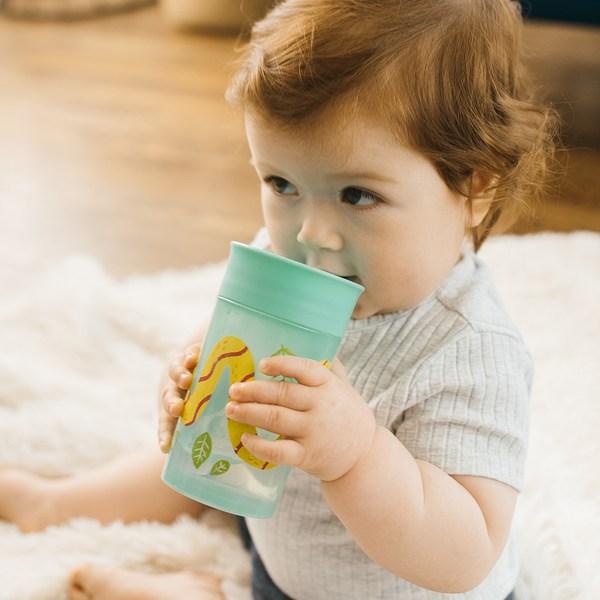 Dr. Brown Infant Jungle 360-degree Anti-spill Training Cup 300ml X 2 Sets, Blue, Green, 1 Set, Popular Korean Parenting Items