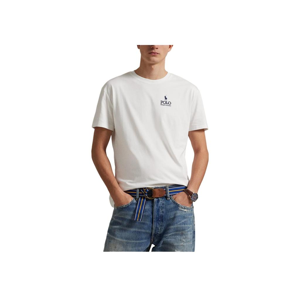 Polo Ralph Lauren SS25 Plain Knit Crew Neck Short Sleeve T-Shirt Men Tops White 710981136-001