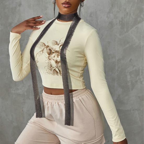 Metal Scarf Sparkling Sequin Thin Long Scarf Night Club Party Glittery Women Neck Wrap Neck Accessory