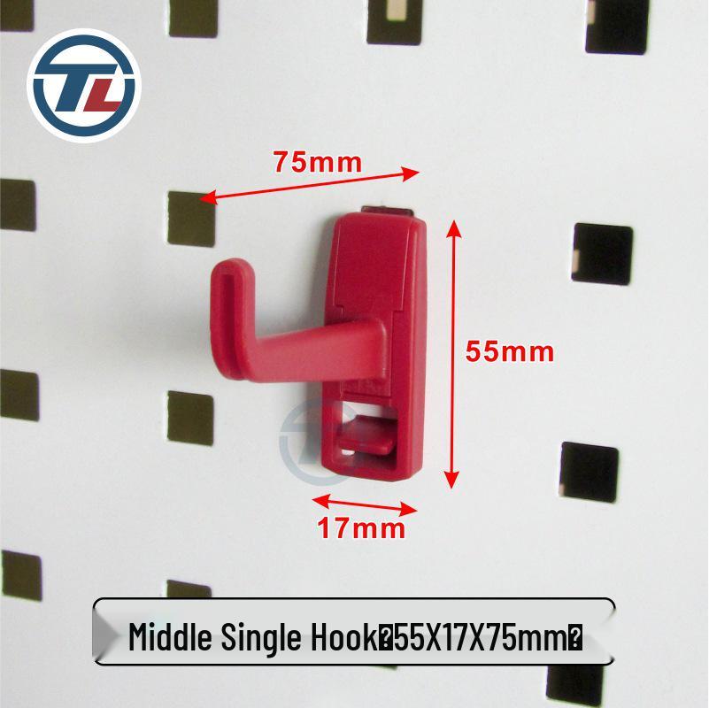 Plastic Pegboard Hooks with Square Hole - Wall-Mounted Tool Rack and Storage Shelf for Hardware Display