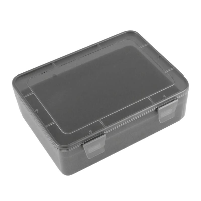 

Rechargeable Battery Holder Delicate organizers Box For 5 7 Size Cells Shockproof Design Easy Carry Clear Lid сірий