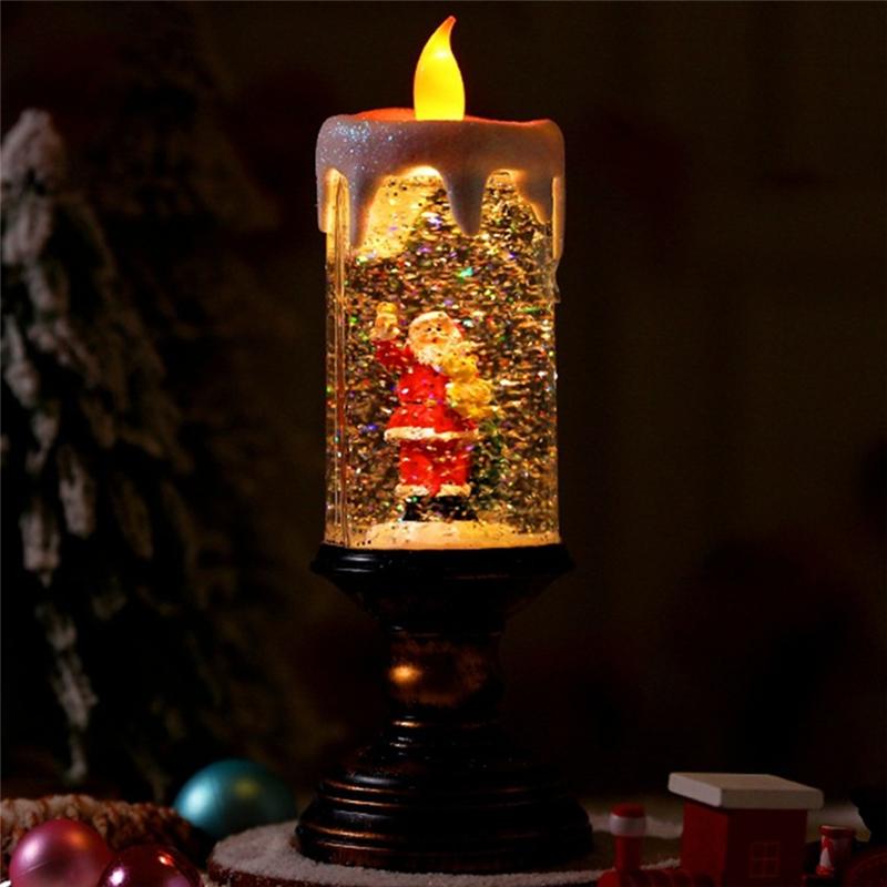 A84E-Festive For Christmas Decoration Candles Led Flameless Lights For Holiday Decor Santa Claus Snowman For Christmas