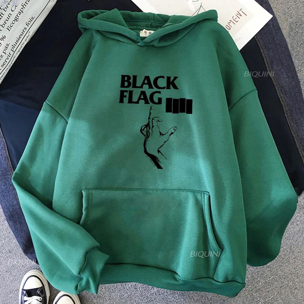 Punk Rock Band Black Flag Print Hoodies Street Grunge Casual Sweatshirts Autumn Fleece Clothing Male/female Hooded Pullover Tops