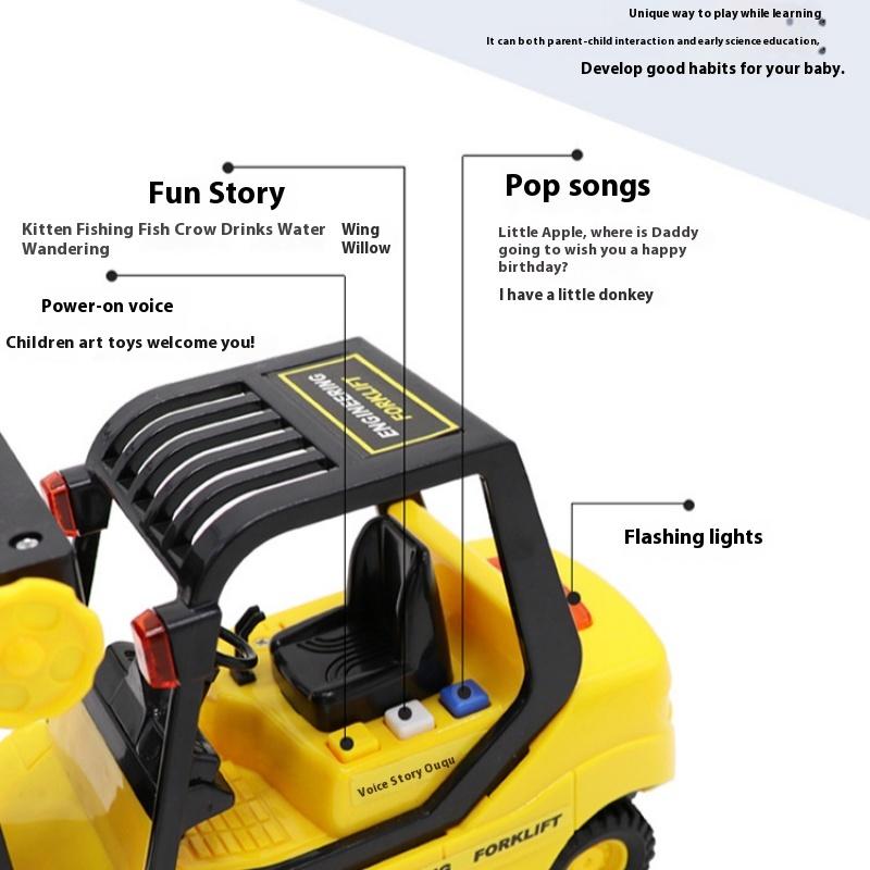 Industrial Forklift Inertia Engineering Vehicle Forklift Children's Toy Crane Crane Model Toy Flatbed Trailer