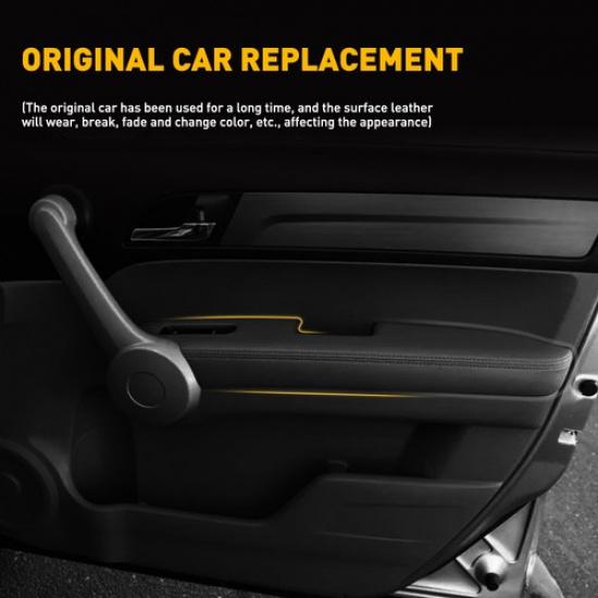 2007-2012 Fits Honda CR-V CRV Leather Front Door Panels Armrest Cover 2pcs Black