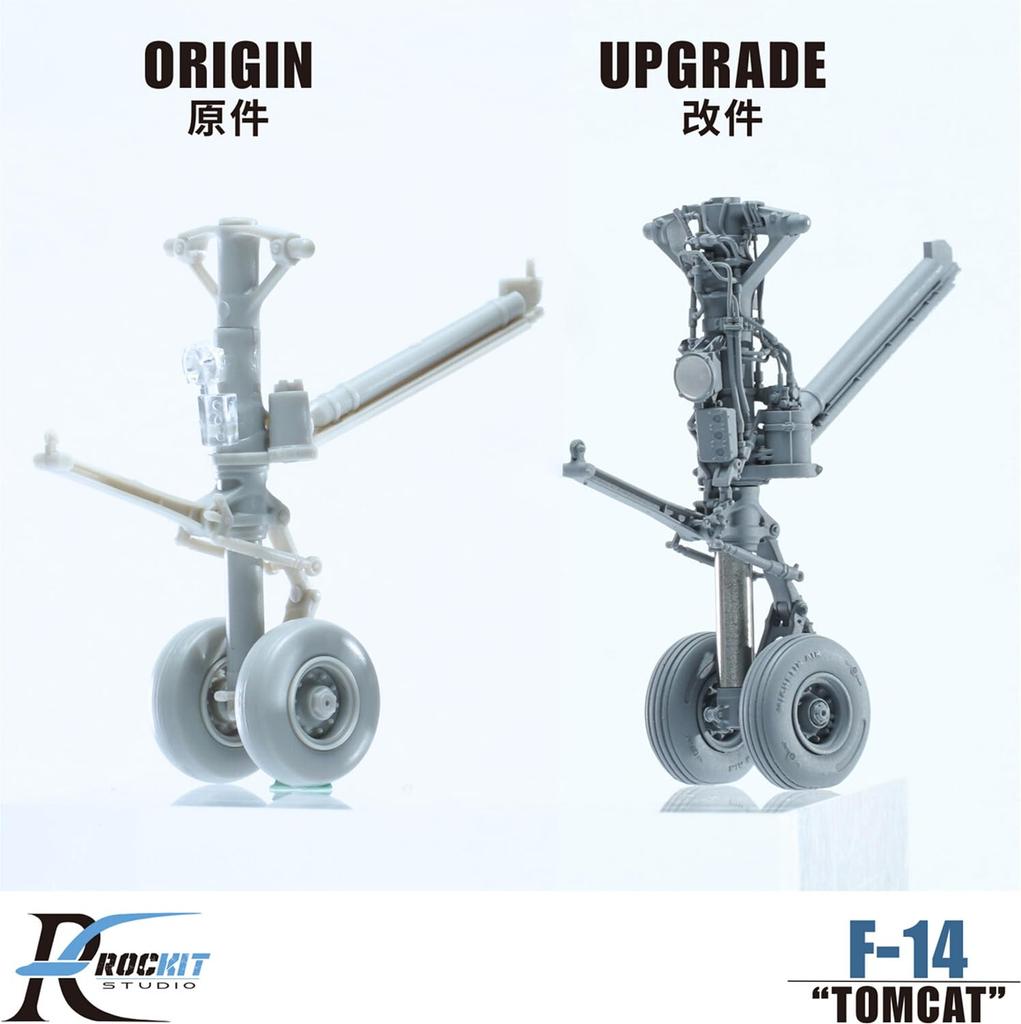 Rokit Studios Grumman Tomcat Landing Gear Wheel Set for Takeoff Position Plastic Model Kit Parts RKS480502T 1/48 F-14A/B/D & Weight-Deforming (for