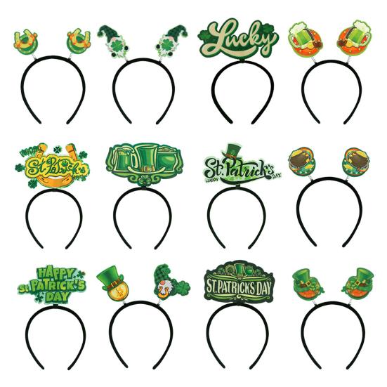 улица. Повязка на голову с трилистником на день Святого Патрика — фото 4