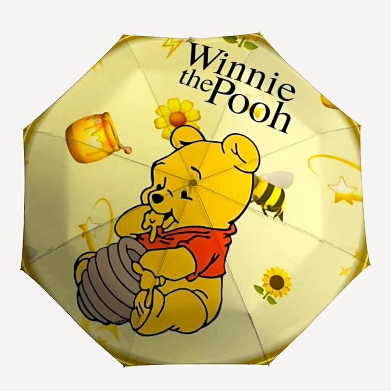 

1pc Winnie-the-Pooh Automatic Folding Umbrella, 8-Rib Portable & Foldable Design, Highqualityy0722139