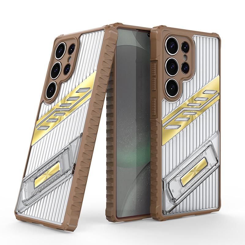 For Samsung Galaxy S23 FE S25 S24 S23 Ultra S24 FE S25 Plus Shockproof Phone Case with Invisible Stand Camera Protection