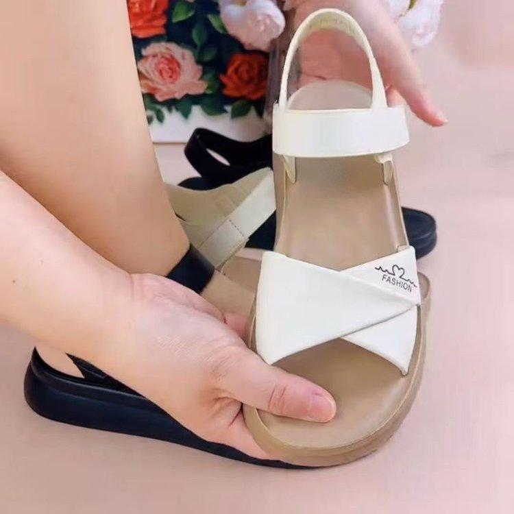Sandales plates en cuir souple, nouveautés d'été, semelles souples, confortables, légères et antidérapantes