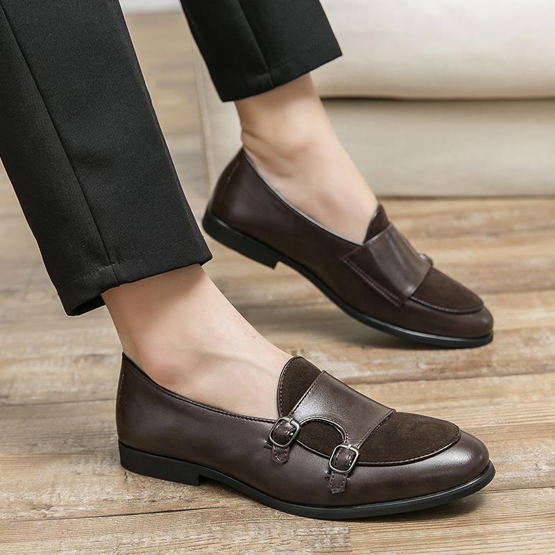 Fashionable New Soft Sole Comfortable Loafers Retro Brown Men's Business Casual Shoes Commuting Versatile Driving Work Shoes