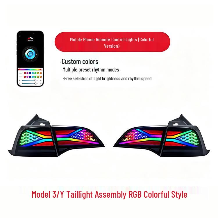 Tesla Model 3/Y X-Men Style RGB Colorful Taillight Navigation Assembly