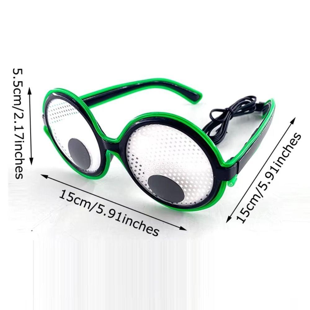 Runder Rahmen Leuchtende Brille Rotierende Augäpfel Partybrille Anime Neuheitsbrille Halloween Party