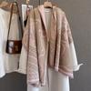 Autumn and Winter New Imitation Cashmere Scarf Thickened and Lengthened Horse Printing Scarf Antique Versatile Shawl with Dual-purpose Outside