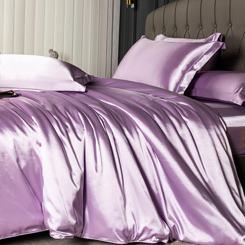 Domáca posteľ štvor-dielna súprava posteľnej plachty letná hodvábne ľahká chladivá troj-dielna posteľná plachta prikrývka na paplón posteľná bielizeň