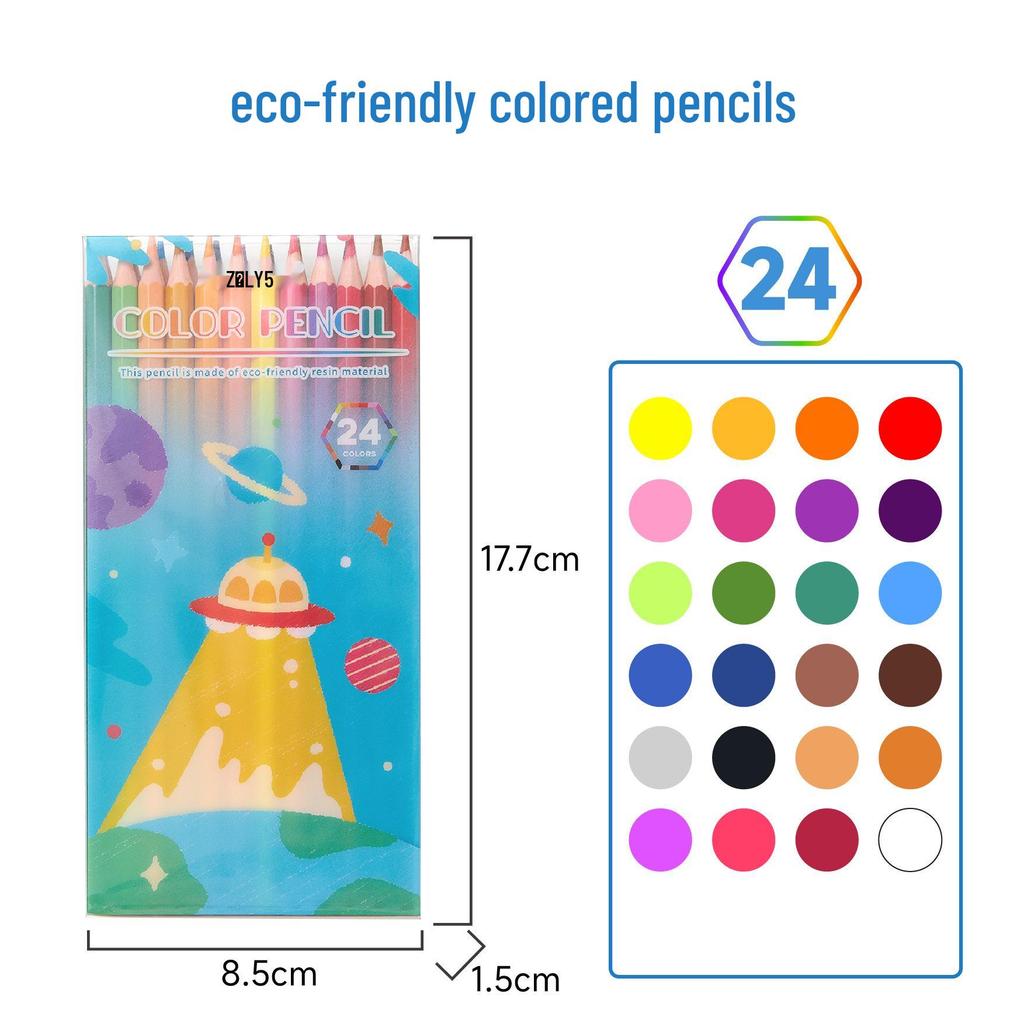 Zhenglin Erasable Colored Pencils – 24, 36, and 48 Color Sets for Children and Students Drawing and Coloring.