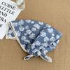 Headscarf Summer women's pastoral floral cotton and linen small square scarf small fresh high-grade lace headband silk scarf scarf