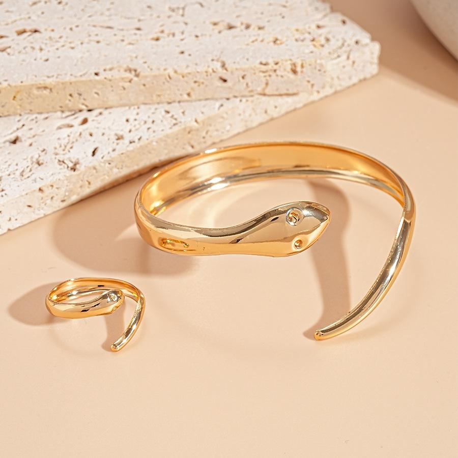 Metallic oval irregular geometric opening bracelet personality temperament jewelry