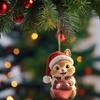 Yousheng Acrylic Squirrel Ornament with Santa Hat 2D Christmas Tree Decoration Festive Hanging Decor for Car Home