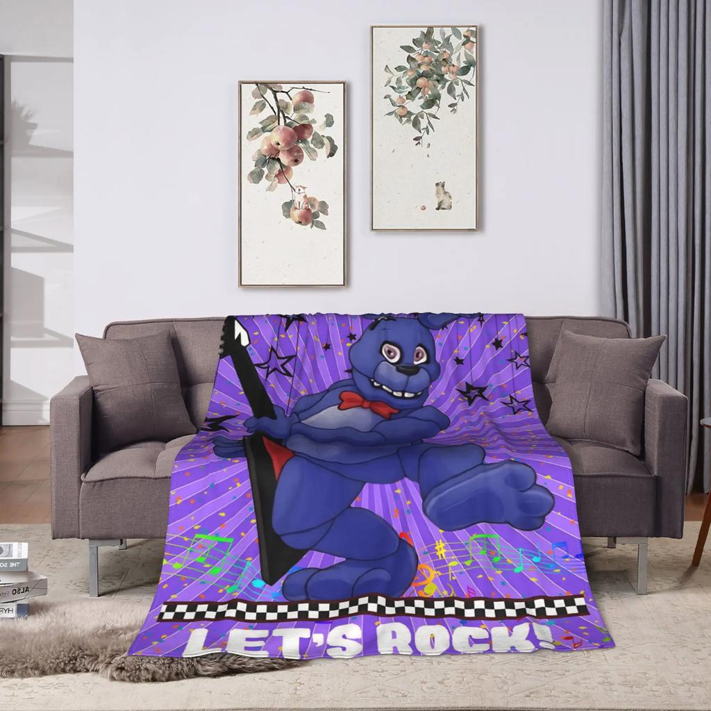 Freddys Springtrap Fleecedecke Winter Warm Atmungsaktiv Überwurf für Zuhause Schlafzimmer Bettüberwurf FNAF Spiel Fan Geschenk