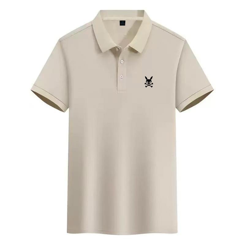 Sommer Herren Kaninchenschädel Design Kurzarm Poloshirt