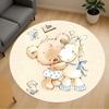 1 szt. mata podłogowa okrągła z misiem i koniem, dywanik do pokoju - antypoślizgowa, mata podłogowa do biura, sypialni i wystroju wnętrz c1125169