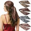 Leopard Print 90cm Silk Headscarf for Women - Versatile European & American Style with Paisley Design