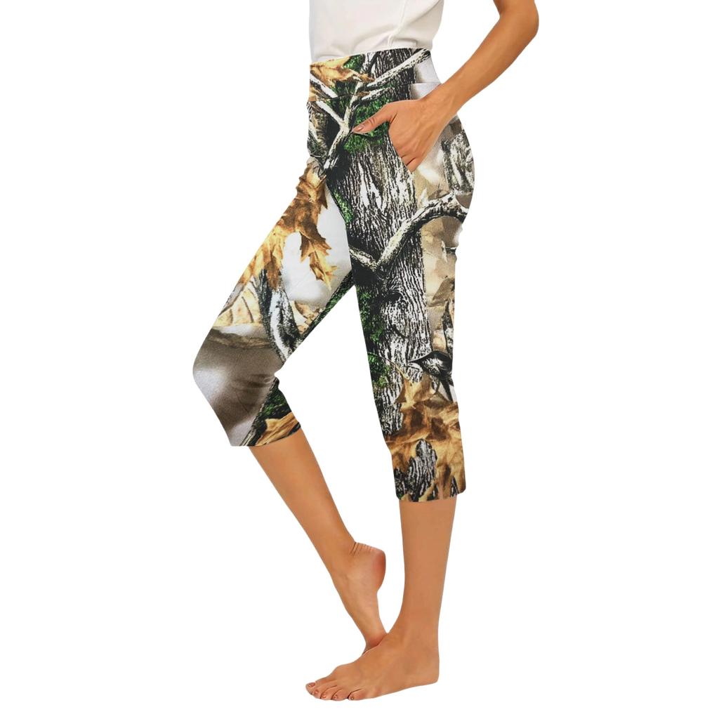 Women's Elastic Waist Casual Pants, Slim Fit with Pockets, Side Split Dress Pants