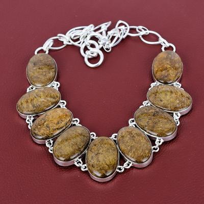 Bronzit-Halskette Original-Edelstein-Halskette 925er Sterling-Silber-Halskette Handgefertigter Bronzit-Schmuck Verstellbare Kette Halskette Geschenke für Ehefrau