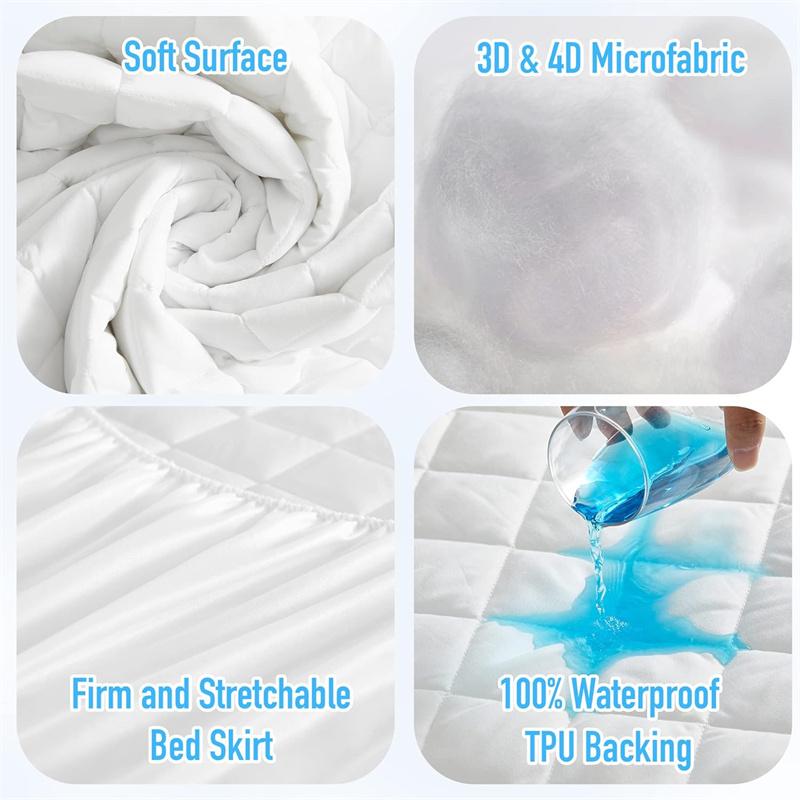 Safe Waterproof Mattress Pad Protector Quilted Fitted Sheet with Elastic Bands for Hotel Home Waterproof Mattress Cover 140/160