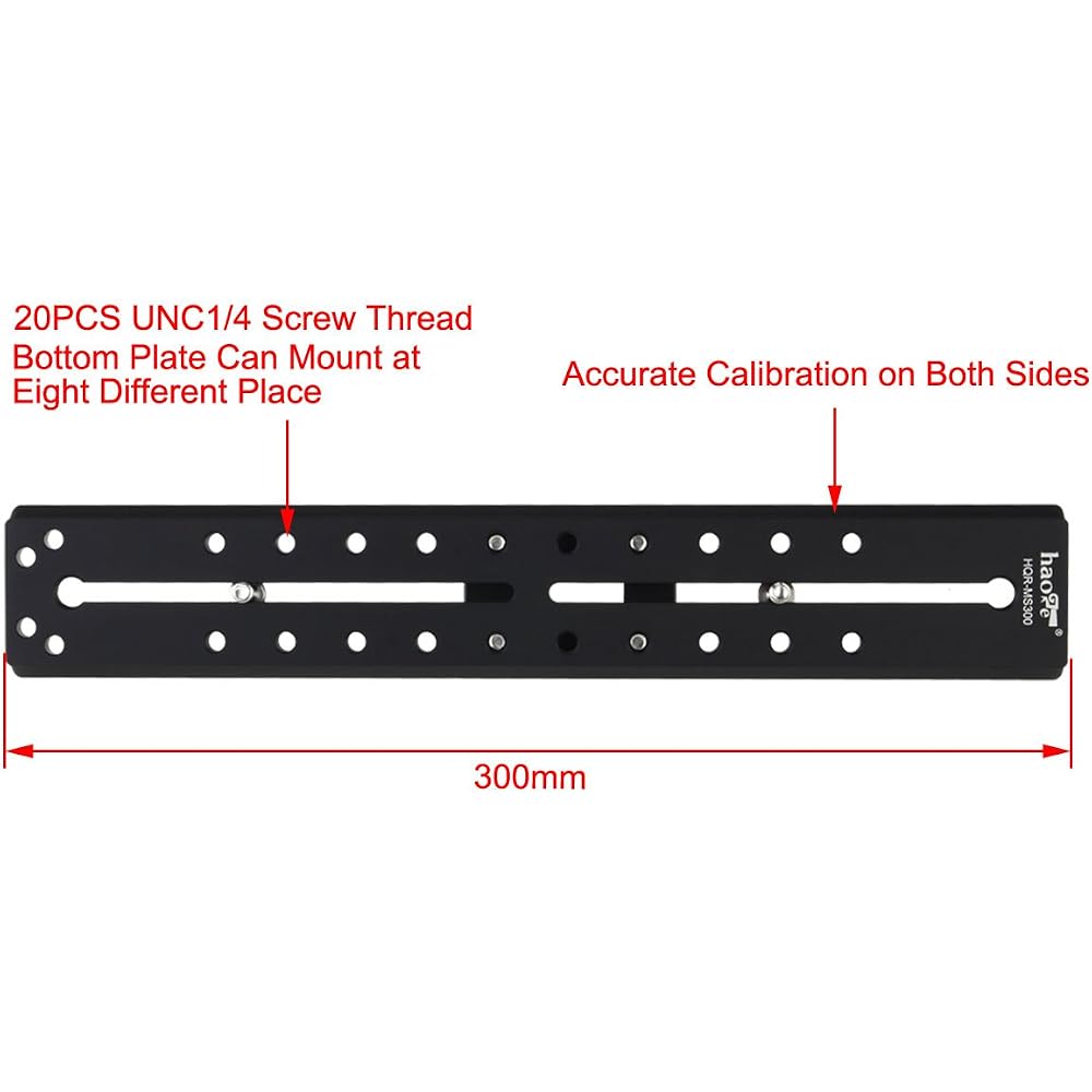 Haoge 300mm Camera Long Slide Quick Release Plate for Sachtler Tripods with Fluid Head (FSB4, FSB6, FSB6T, FSB8, FSB8T, FSB10, FSB10T, DV10 3+3, 5+5 V