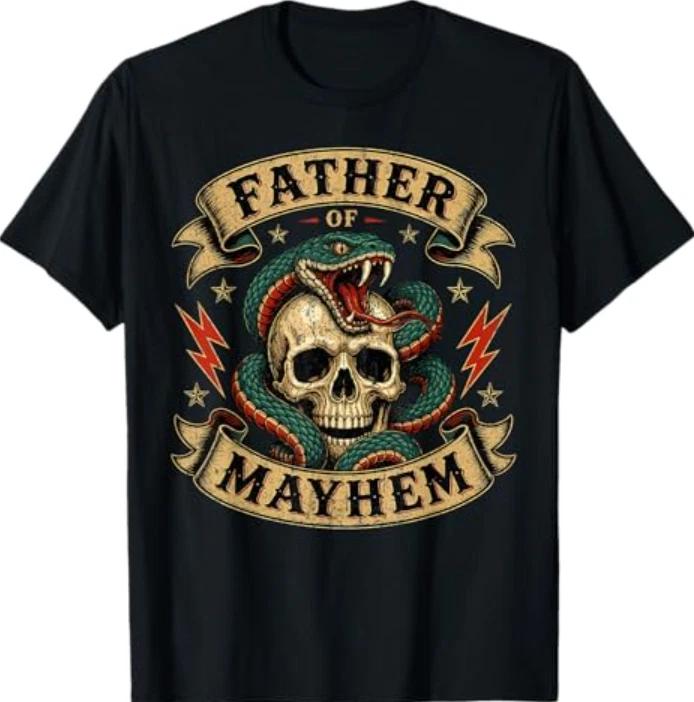 Father of Mayhem Men Dad Funny Father s Day Matching Family T-Shirt 2XL