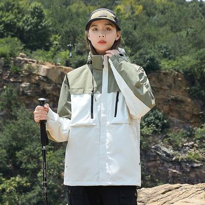Autumn Couple Color Matching Jacket Thin Single Punch Splicing Trench Coat Loose Outdoor Windproof and Waterproof