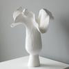 Weiße Keramikvase, handgefertigt in Form unregelmäßiger Blütenknospen, Blumenvase, Zubehör für Blumenarrangements, Heimdekoration