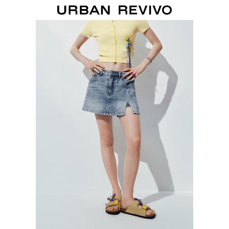 UR Women s Retro Washed Slit Denim Shorts 28