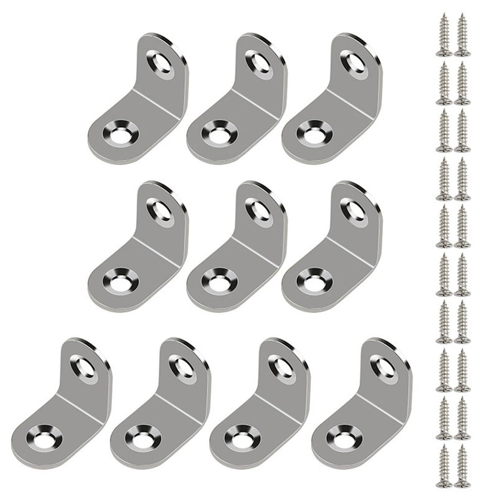 Stainless Steel Corner Brace Set L Shaped Brackets Heavy Duty Corner Brackets Simple Install for Secure Wood Joining