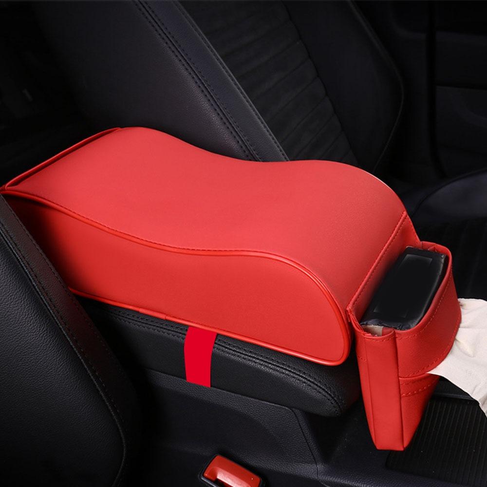 Leather Auto Protection Cushion with Pocket Arm Rest Protector Mat Car Armrest Pad  Central Console
