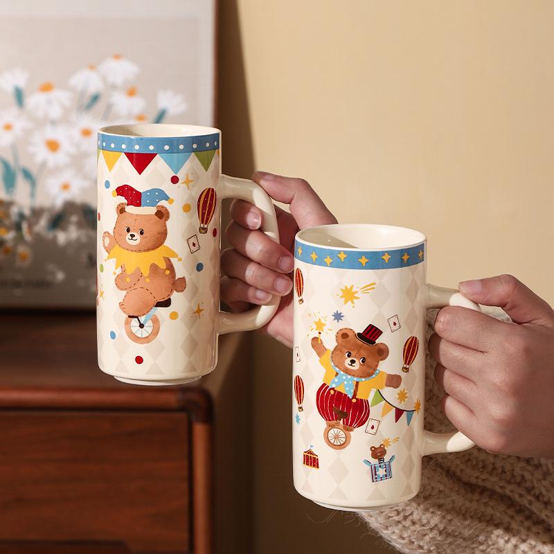 Circus High Value Ceramic Straight Cup Water Cup Gift Cute Fairy Tale Ceramic Cup Couple Gift